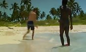 Stephen Tyrone and Williams Float naked on the beach
